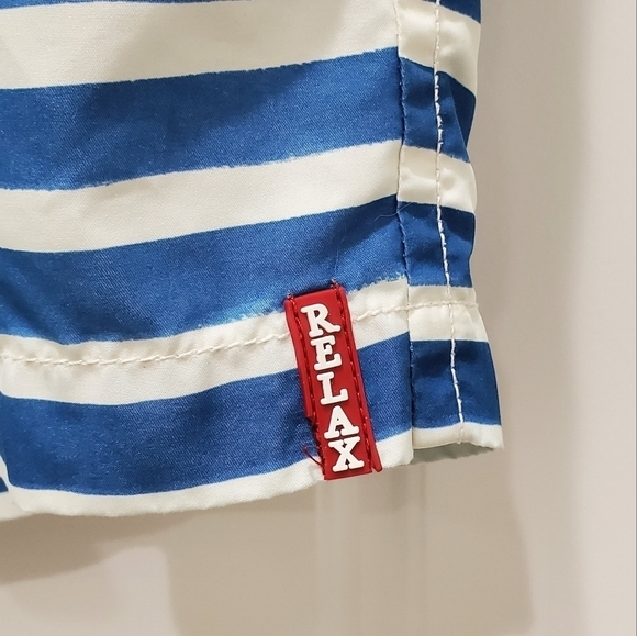 TOMMY BAHAMA BLUE WHITE STRIPE BOARD SHORTS SWIMWEAR MESH POCKETS MEN SIZE 38 - Picture 4 of 12